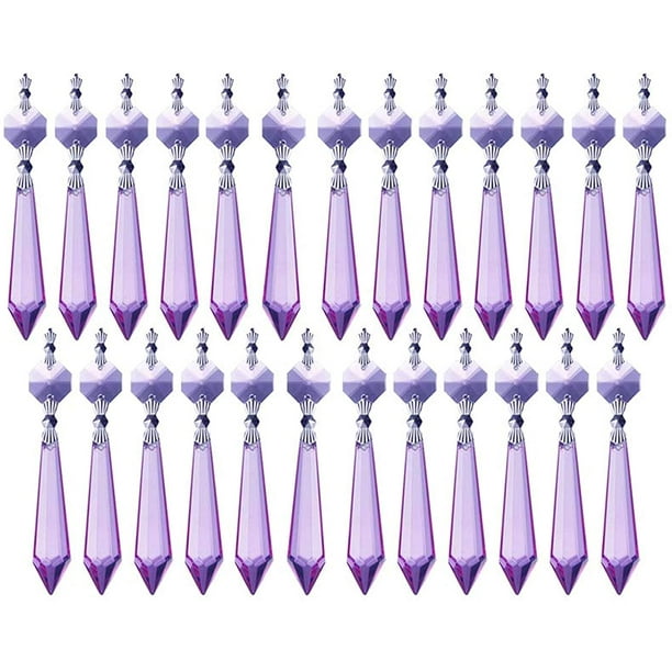 H&D 20pcs 55mm Chandelier Icicle Crystal Prism,with Octagon Beads,Pack of 20 H&D 20pcs 55mm Chandelier Icicle Crystal Prism,with Octagon Beads,Pack of 20